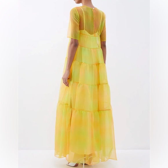 🌺🎉HP🎉🌺 NWT Staud Hyacinth Organza Tiered Maxi Dress Multi Sunray - Picture 5 of 16